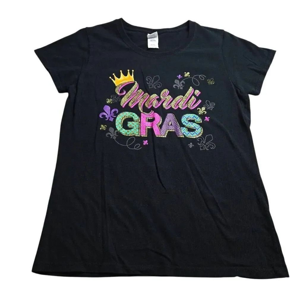 Gildan Heavy Weight Mardi Gras shirt short sleeve M